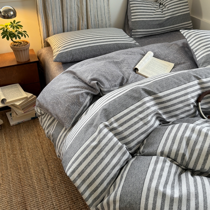 91家纺网 家纺一手货源 找家纺 清雅福2025全棉13372极简风四件套 逸梦