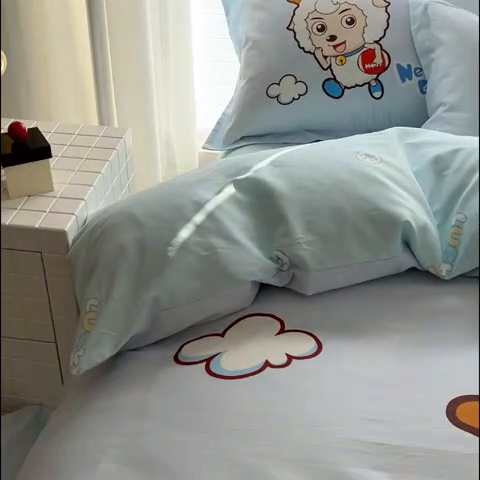 91家纺网 家纺一手货源 找家纺 浩诚 2025新款第一批正版喜羊羊全棉纯棉2025新款卡通大版四件套喜洋洋三件套（陆续更新花色）-提供买家秀 亲亲伙伴