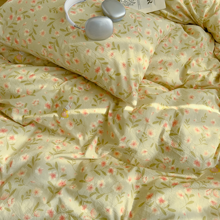 91家纺网 家纺一手货源 找家纺 颜选 2025新款水洗棉印花四件套【提供买家秀】 欣野