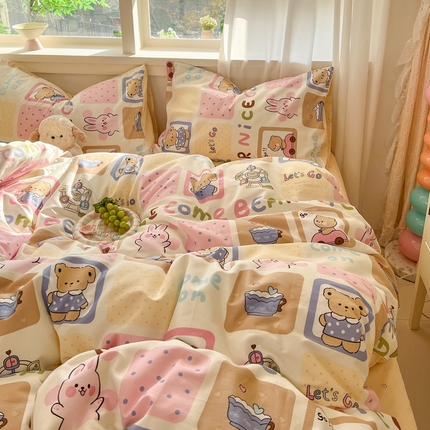 91家纺网 家纺一手货源 找家纺 （总）盛馨家纺 2025新款ins小清新全棉四件套三件套床笠四件套跑量款系列