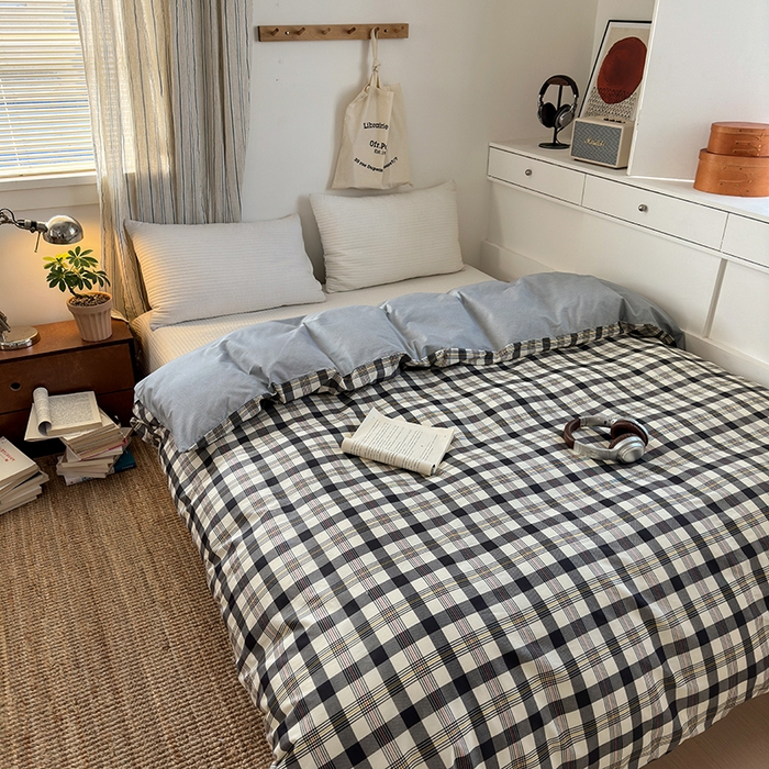 91家纺网 家纺一手货源 找家纺 清雅福2025全棉13372极简风四件套 伊晨