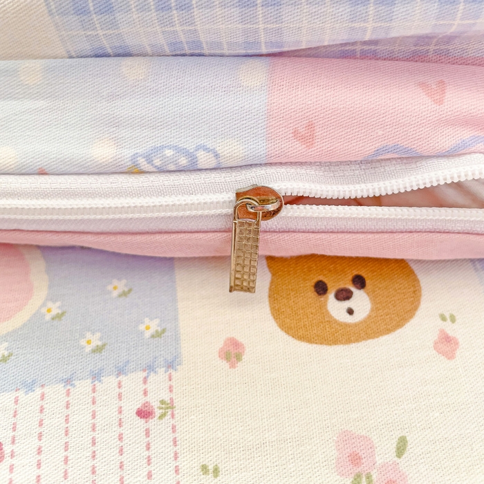 91家纺网 家纺一手货源 找家纺 春雨家居 2025新款春夏卡通印花全棉四件套 甜心乐园