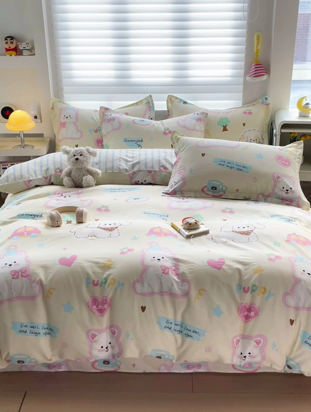 91家纺网 家纺一手货源 找家纺 春雨家居 2025新款春夏卡通印花全棉四件套 萌趣乐园