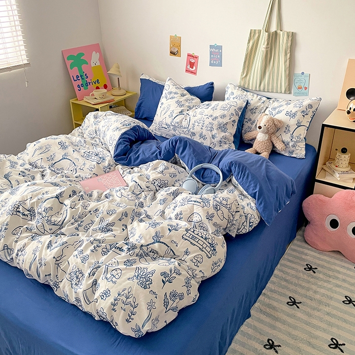 91家纺网 家纺一手货源 找家纺 卡斯诺家纺馆 2025新款水洗云朵棉四件套【下载文件夹包含买家秀】 涂鸭日记