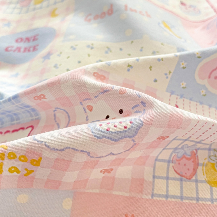 91家纺网 家纺一手货源 找家纺 春雨家居 2025新款春夏卡通印花全棉单被套 甜心乐园