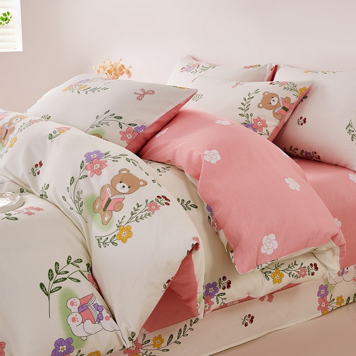 91家纺网 家纺一手货源 找家纺 潮邦创意家居 2025特价春夏新款13070全棉四件套 【第一批】 缤纷花园