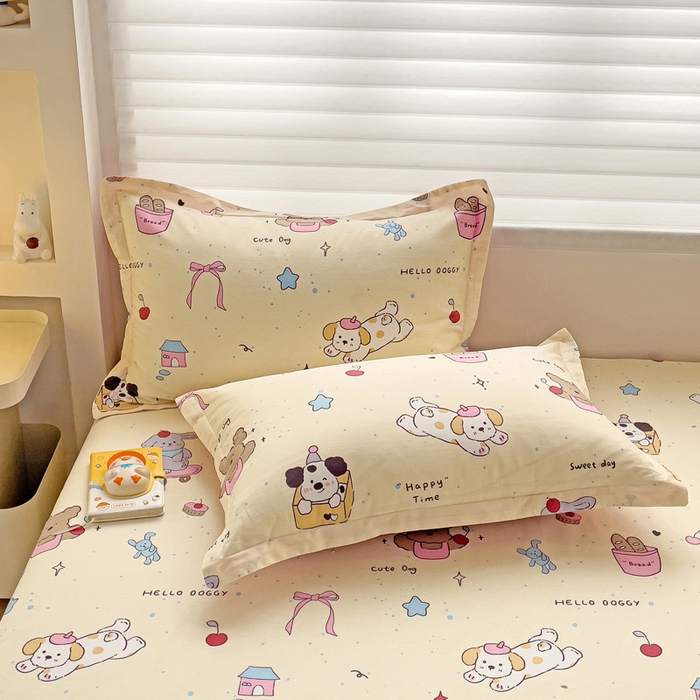 91家纺网 家纺一手货源 找家纺 春雨家居 2025新款春夏卡通印花全棉单枕套 4.可爱颂