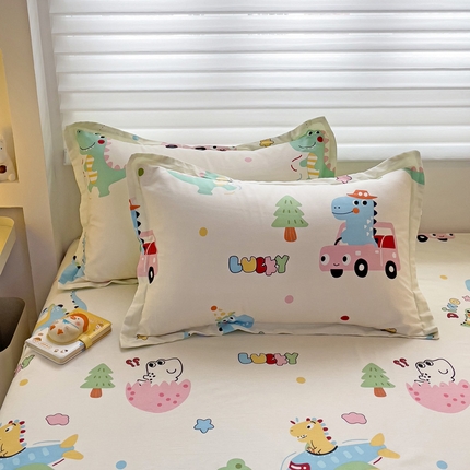 91家纺网 家纺一手货源 找家纺 春雨家居 2025新款春夏卡通印花全棉单枕套 5.快乐旅行