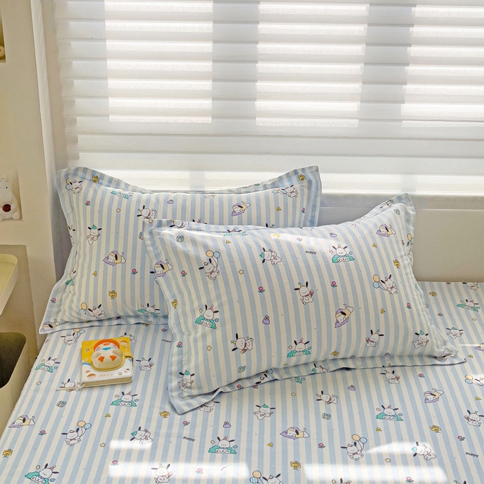 91家纺网 家纺一手货源 找家纺 春雨家居 2025新款春夏卡通印花全棉单枕套 3.兔兔乐园