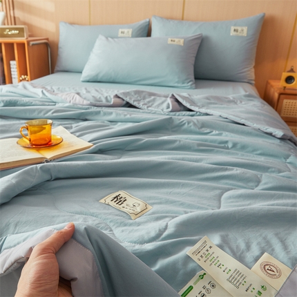 91家纺网 家纺一手货源 找家纺 （总）招财星家纺 2025新款无印风新疆棉夏被夏凉被空调被可机洗直播可过质检