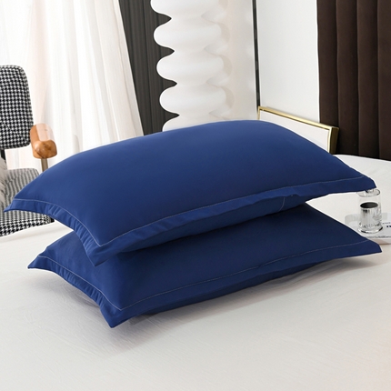 梵巢2025新款水洗棉纯色单品枕套 深蓝