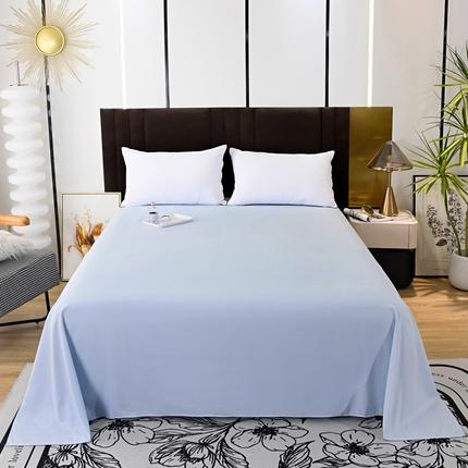 梵巢2025新款水洗棉纯色单品床单（风格二） 浅天蓝
