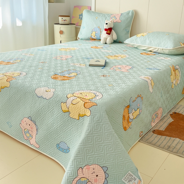 91家纺网 家纺一手货源 找家纺 菲梵家纺2024新款全棉印花夹棉床盖三件套提供买家秀 太空龙