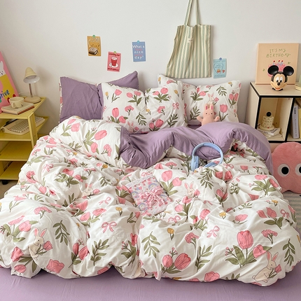 91家纺网 家纺一手货源 找家纺 （总）卡斯诺家纺馆 2025新款水洗云朵棉四件套【下载文件夹包含买家秀】