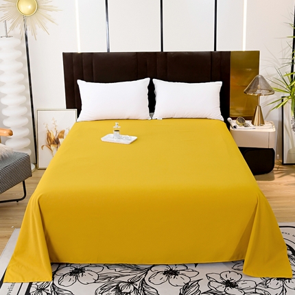 梵巢2025新款水洗棉纯色单品床单（风格二） 姜黄