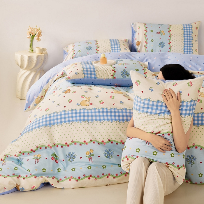 91家纺网 家纺一手货源 找家纺 潮邦创意家居 2025特价春夏新款13070全棉四件套 【第一批】 云瑶花园