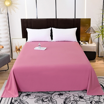 梵巢2025新款水洗棉纯色单品床单（风格二） 浅豆沙