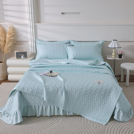 91家纺网 家纺一手货源 找家纺 （总）悦织湾家纺 2025新款双面天丝夏被冰雪绸冰丝花边床盖凉爽夏凉被四件套床盖款
