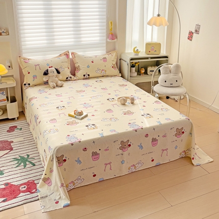 春雨家居 2025新款春夏卡通印花全棉单床单 可爱颂