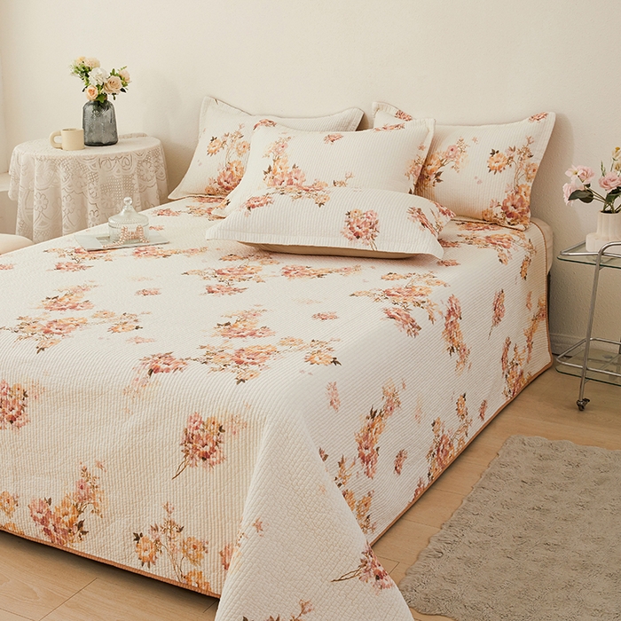 91家纺网 家纺一手货源 找家纺 莎果家纺 2025新款双面全棉数码印花大尺寸2.3*2.5米床盖三件套 浮生若梦