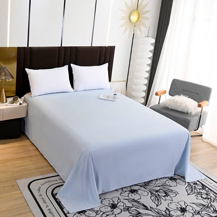 梵巢2025新款水洗棉纯色单品床单（风格一） 浅天蓝
