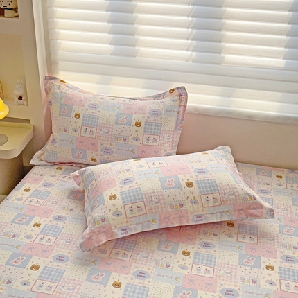 春雨家居 2025新款春夏卡通印花全棉单枕套 14.甜心乐园