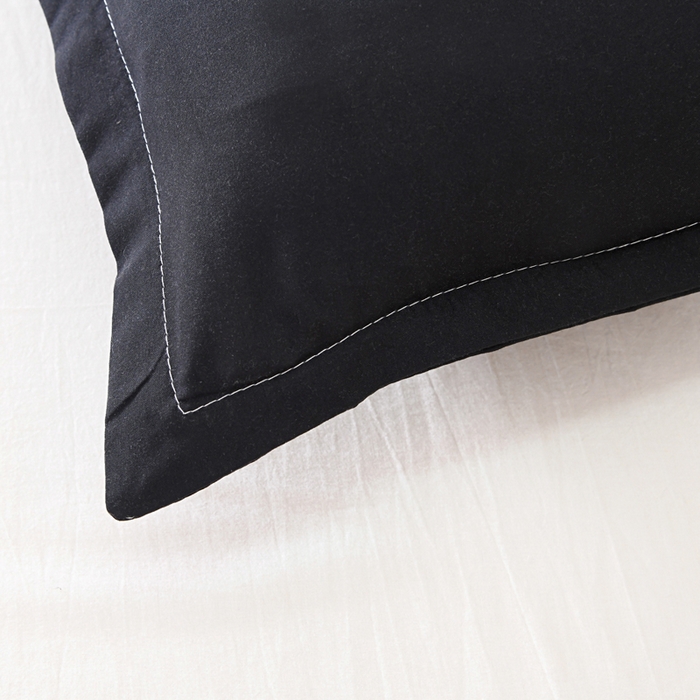 91家纺网 家纺一手货源 找家纺 梵巢2025新款水洗棉纯色单品枕套 黑色