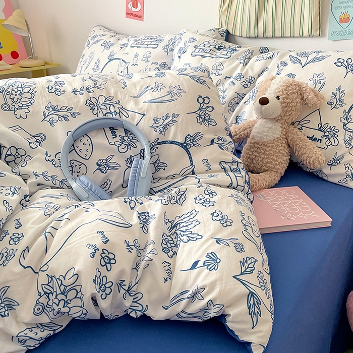 91家纺网 家纺一手货源 找家纺 卡斯诺家纺馆 2025新款水洗云朵棉四件套【下载文件夹包含买家秀】 涂鸭日记