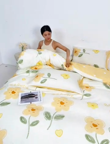 91家纺网 家纺一手货源 找家纺 潮邦创意家居 2025特价春夏新款13070全棉四件套 【第一批】 向阳花开