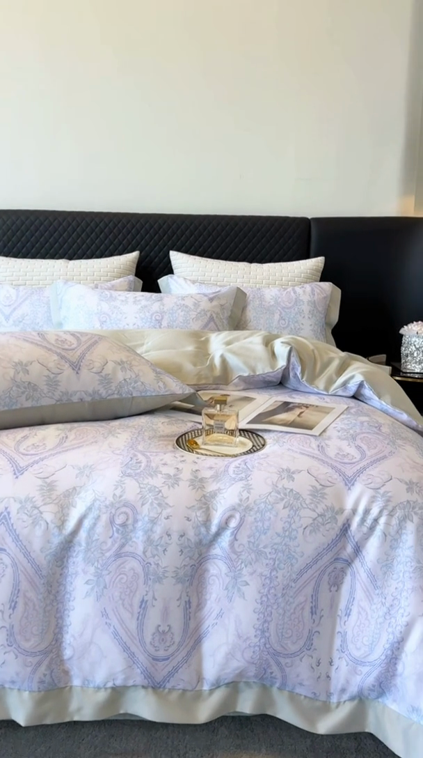 91家纺网 家纺一手货源 找家纺 迷尚家居 2025新款100%莱赛尔数码印花四件套 梦境之翼