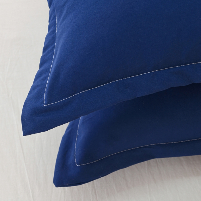 91家纺网 家纺一手货源 找家纺 梵巢2025新款水洗棉纯色单品枕套 深蓝