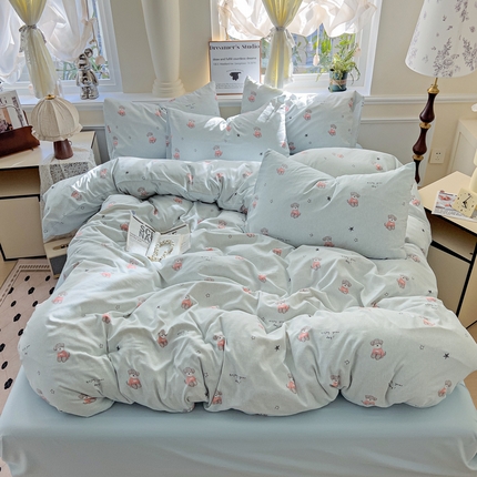 逸尚阁 2025新款针织双层纱印花四件套（提供买家秀） 可爱小狗