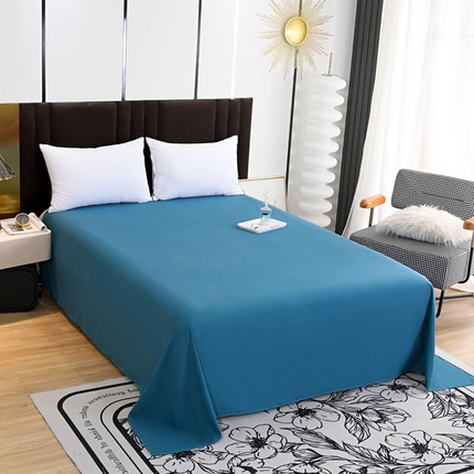 梵巢2025新款水洗棉纯色单品床单（风格一） 海青