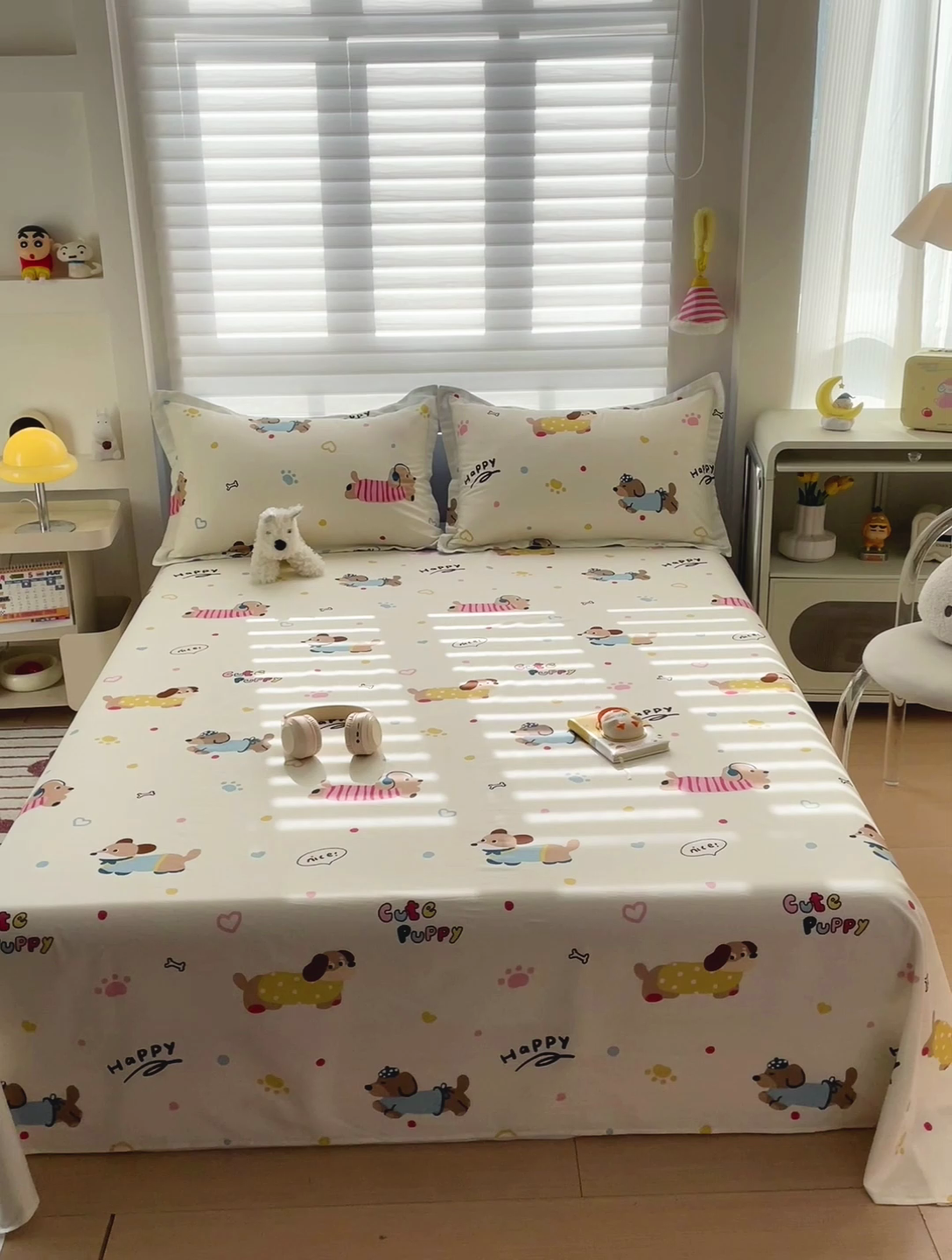 91家纺网 家纺一手货源 找家纺 春雨家居 2025新款春夏卡通印花全棉单床单 童趣蜜歌