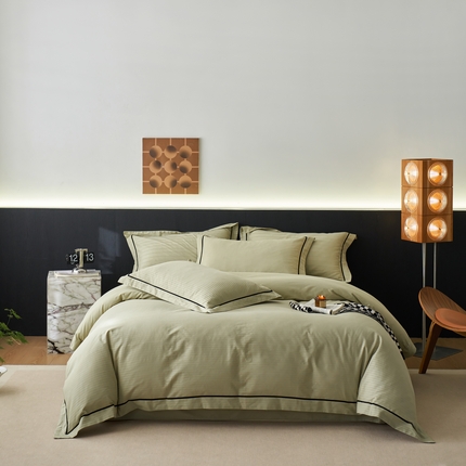 91家纺网 家纺一手货源 找家纺 （总）三朵全棉60S贡缎长绒棉大提花四件套-格趣系列