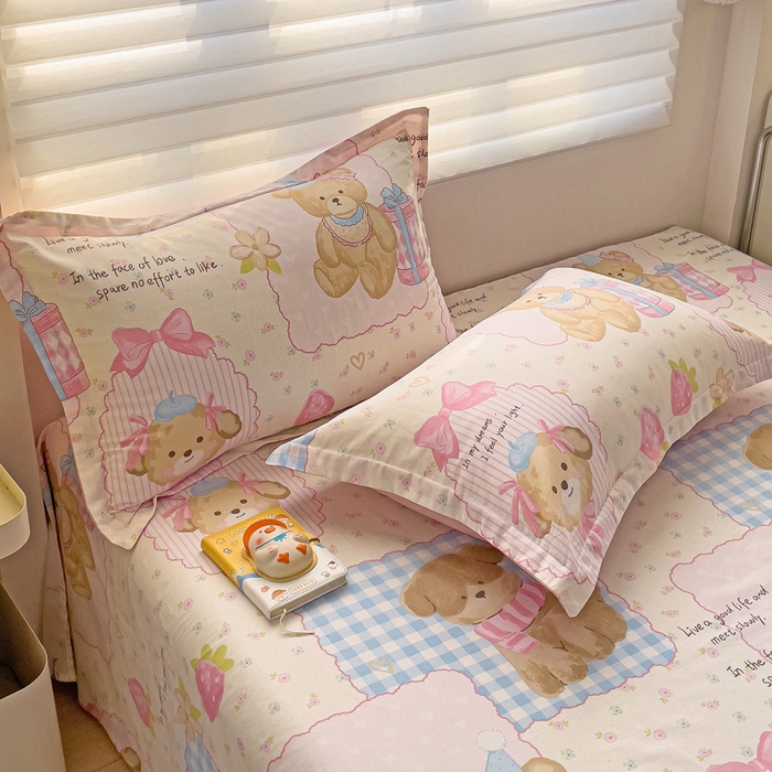 91家纺网 家纺一手货源 找家纺 春雨家居 2025新款春夏卡通印花全棉单枕套 10.甜甜心事