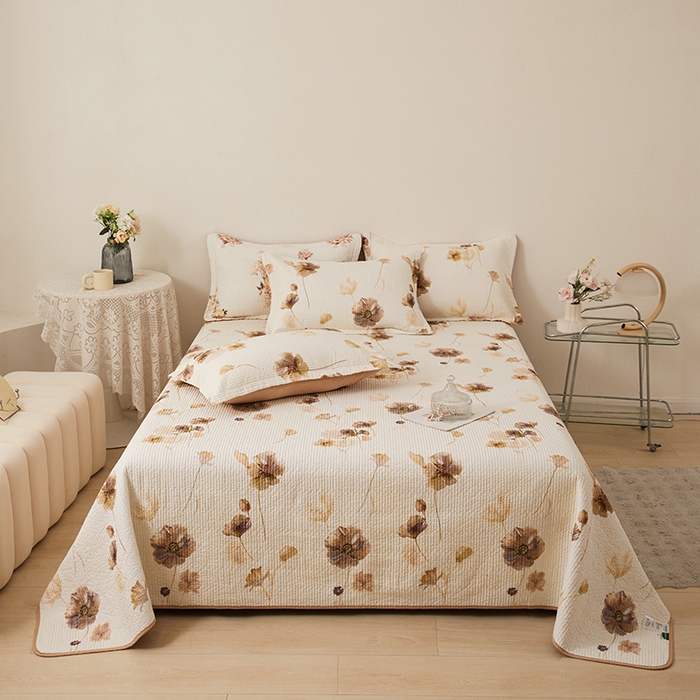 91家纺网 家纺一手货源 找家纺 （总）莎果家纺 2025新款双面全棉数码印花大尺寸2.3*2.5米床盖三件套