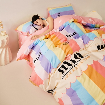 91家纺网 家纺一手货源 找家纺 潮邦创意家居 2025特价春夏新款13070全棉四件套 【第一批】 偶遇时光