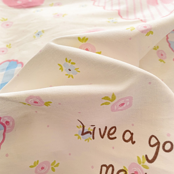 91家纺网 家纺一手货源 找家纺 春雨家居 2025新款春夏卡通印花全棉单被套 甜甜心事