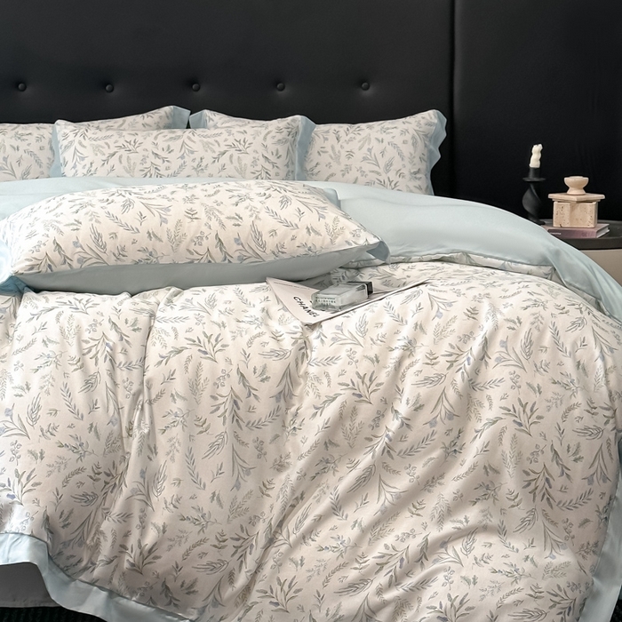 91家纺网 家纺一手货源 找家纺 迷尚家居 2025新款100%莱赛尔数码印花四件套 小音禾