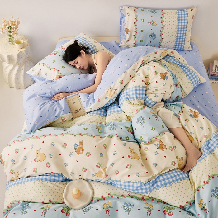 91家纺网 家纺一手货源 找家纺 潮邦创意家居 2025特价春夏新款13070全棉四件套 【第一批】 云瑶花园