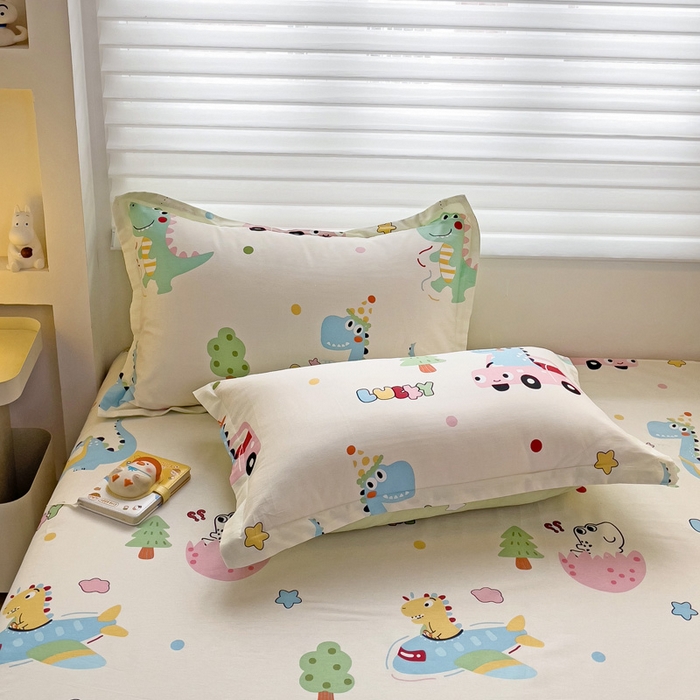 91家纺网 家纺一手货源 找家纺 春雨家居 2025新款春夏卡通印花全棉单枕套 5.快乐旅行