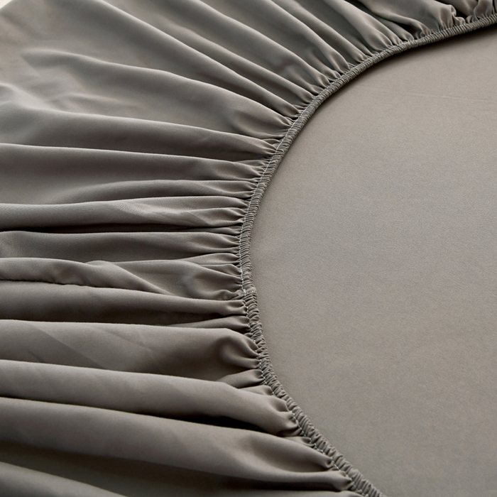 91家纺网 家纺一手货源 找家纺 梵巢2025新款水洗棉纯色单床笠 浅灰