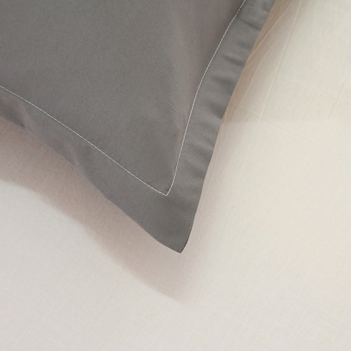 91家纺网 家纺一手货源 找家纺 梵巢2025新款水洗棉纯色单品枕套 银灰