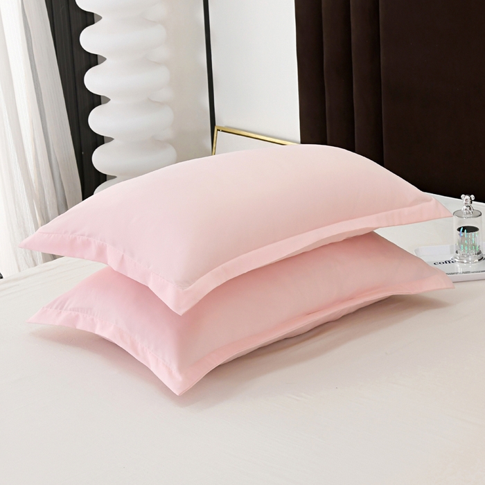 91家纺网 家纺一手货源 找家纺 梵巢2025新款水洗棉纯色单品枕套 浅玉