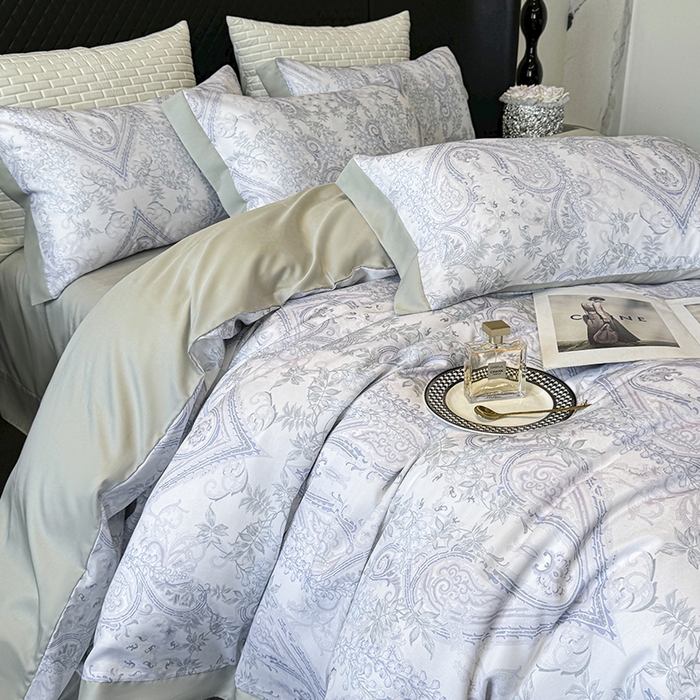 91家纺网 家纺一手货源 找家纺 迷尚家居 2025新款100%莱赛尔数码印花四件套 梦境之翼