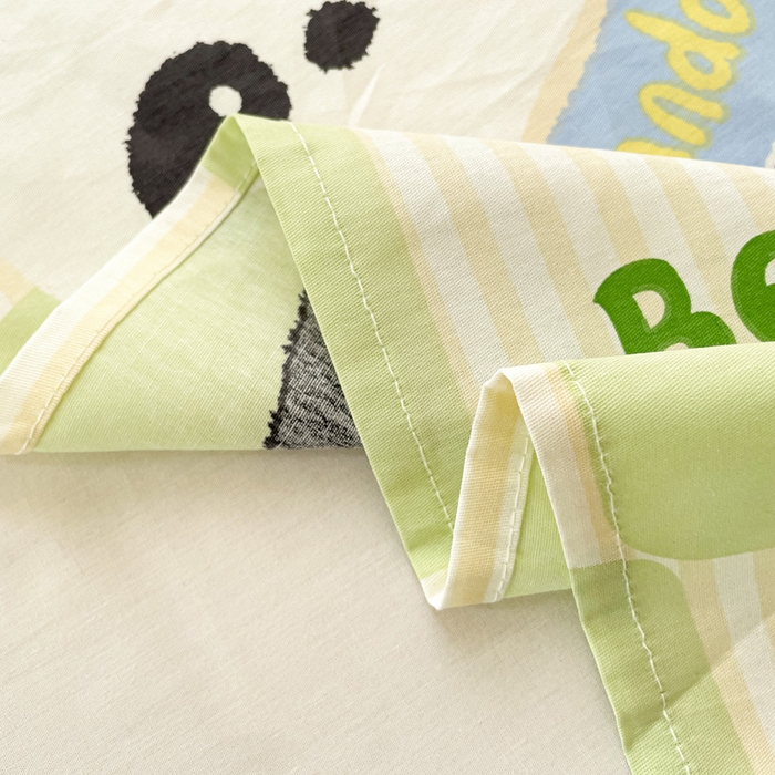 91家纺网 家纺一手货源 找家纺 春雨家居 2025新款春夏卡通印花全棉单床单 小熊猫