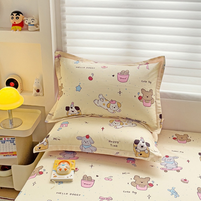 91家纺网 家纺一手货源 找家纺 春雨家居 2025新款春夏卡通印花全棉单枕套 4.可爱颂