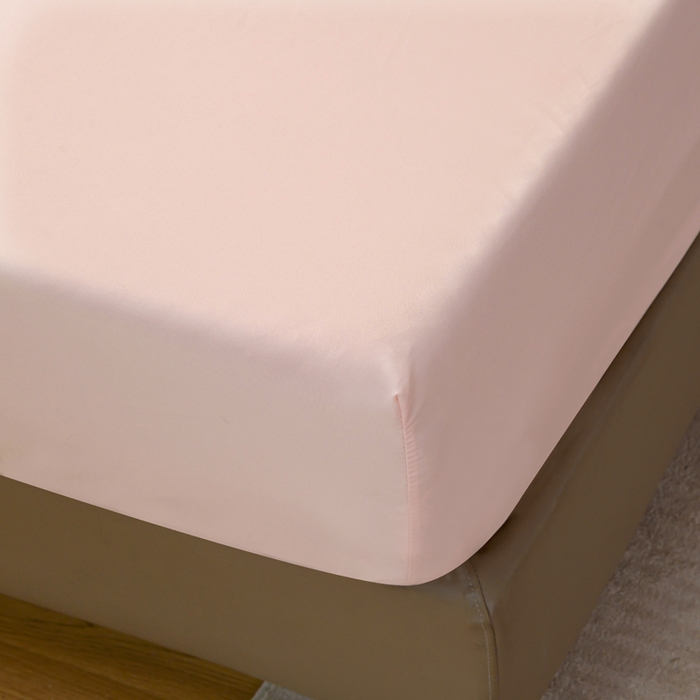 91家纺网 家纺一手货源 找家纺 梵巢2025新款水洗棉纯色单床笠 玉色