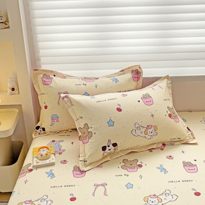 91家纺网 家纺一手货源 找家纺 春雨家居 2025新款春夏卡通印花全棉单枕套 4.可爱颂